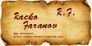 Racko Faranov vizit kartica